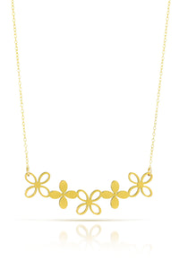 hydrangea  necklace, 18k gold-plated